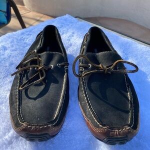 Rockport Capan Driving Mocs Black Nubuck Size 9.5